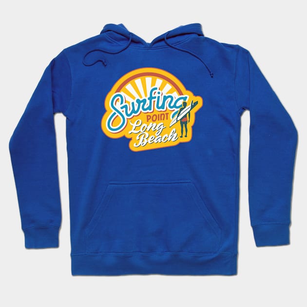 Surfing Point Long Beach Hoodie by Wintrly